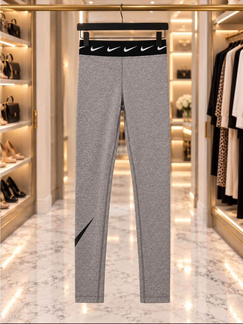 Nike Grey Leggings with Black Branded Waistband
